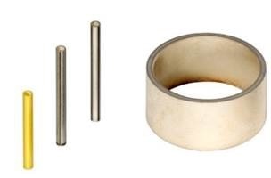 Miniature piezo scanner tubes compared to a standard piezo-ceramic ring.