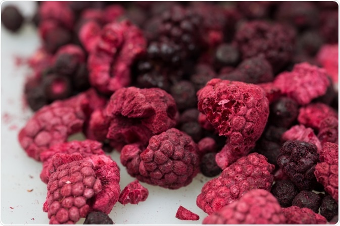 Freeze-dried raspberries