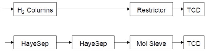 Flow path after injection of sample into both channels.