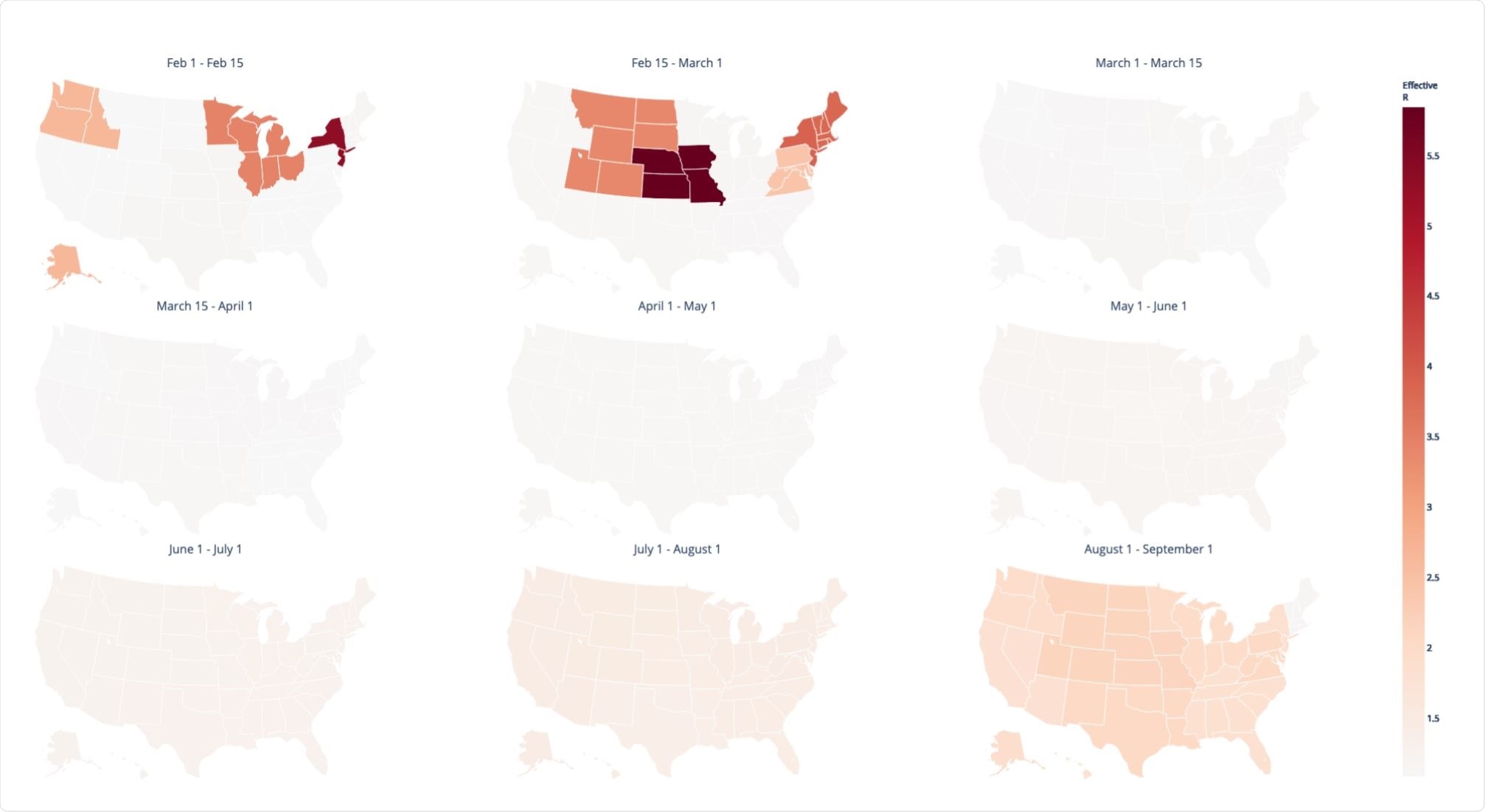 Background spatiotemporal heterogeneity in the effective reproductive number Re of SARS-CoV-2 inferred from the ML viral phylogeny Background spatiotemporal heterogeneity in the effective reproductive number Re of SARS-CoV-2 inferred from the ML viral phylogeny