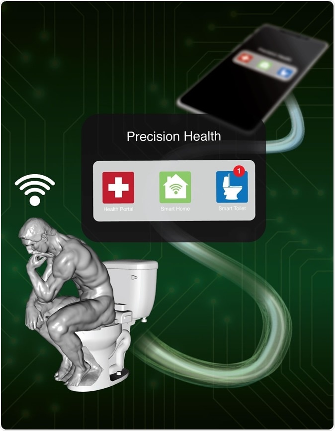 The smart toilet automatically sends data extracted from any sample to a secure, cloud-based system for safekeeping. Image Credit: James Strommer