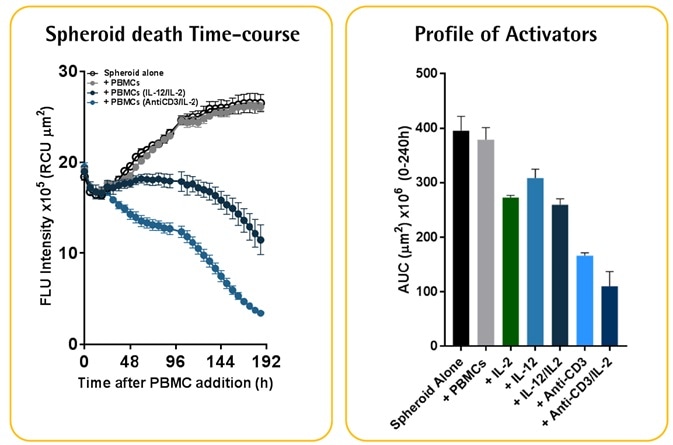 A549 NucLight Red™ cells (2.5K/well). Optimized E:T ratios of 2.5:1.