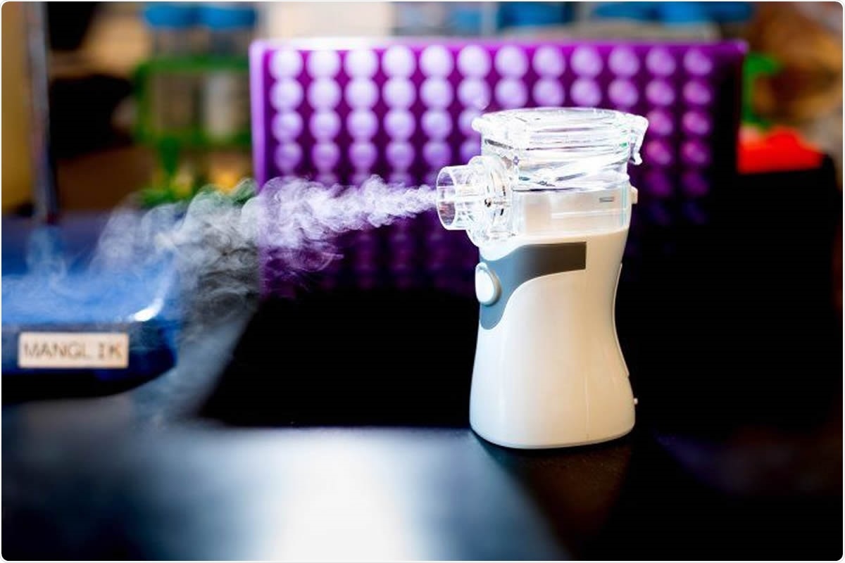 Due to the inherent stability of nanobodies, there was no loss of antiviral potency in the aerosolized form, suggesting that AeroNabs are a potent SARS-CoV-2 antiviral that could be practical to administer via a shelf-stable inhaler or nasal spray. Photo by Noah Berger