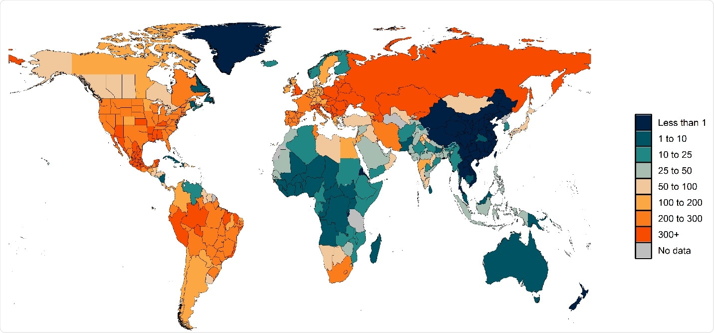 Cumulative total COVID-19 death rate by May 3, 2021