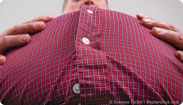 Overweight stomach (shallow focus)