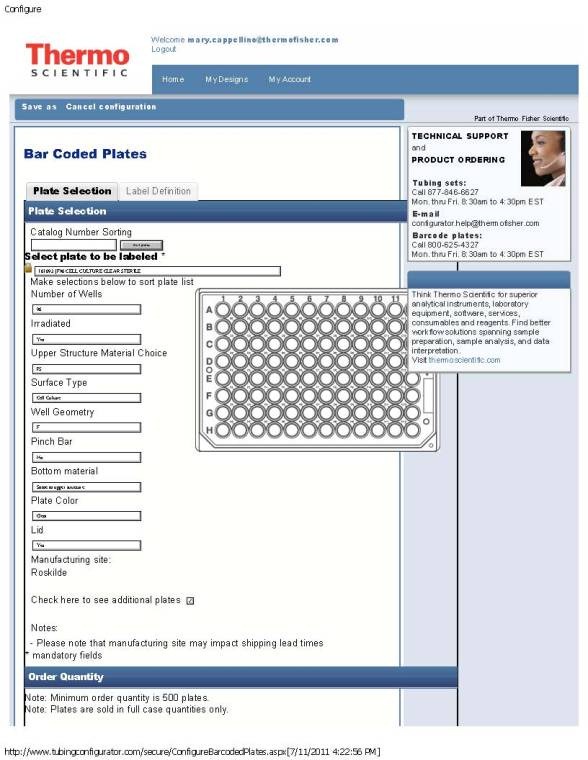 Thermo Scientific Nunc brcode configurator