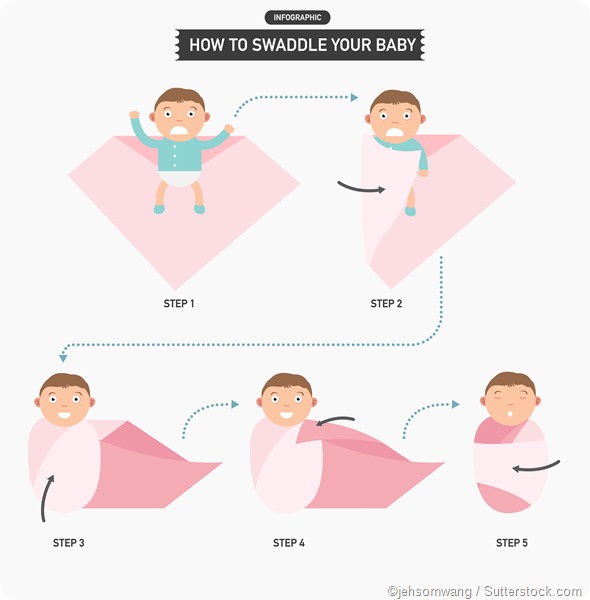 swaddle baby infographic