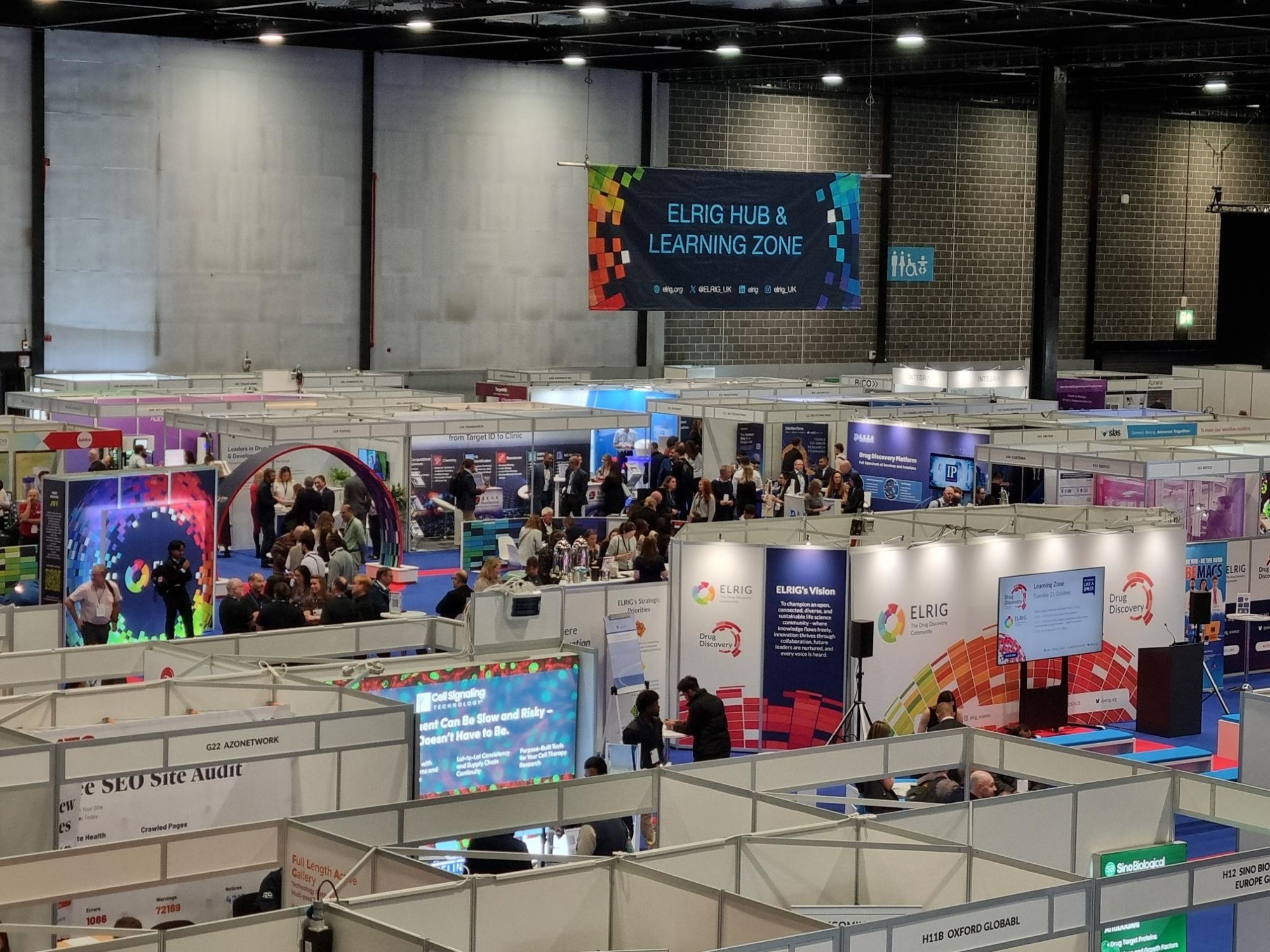 Photograph of conference main hall at ELRIG, Liverpool, 2025