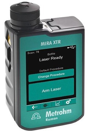 MIRA XTR, a handheld Raman spectrometer from Metrohm.