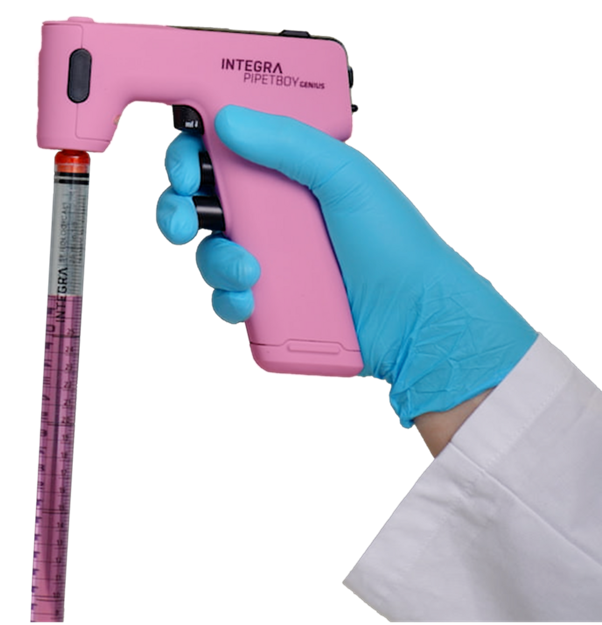 Dispense serological pipet volumes repeatedly with the PIPETBOY GENIUS