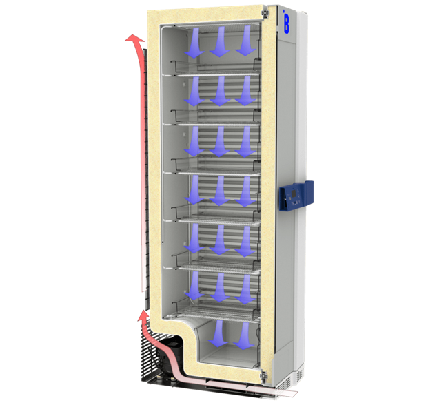 F290 medical-grade laboratory freezer with remote monitoring capabilities